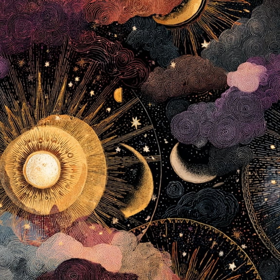 Boho Peel and Stick Wallpaper Celestial Art Mystical Moons Stars Deep Sapphire Hues 17.7in x 9.8ft Self Adhesive Removable Wall Paper Renter Friendly Wall Covering for Bedroom Nursery Cabinet