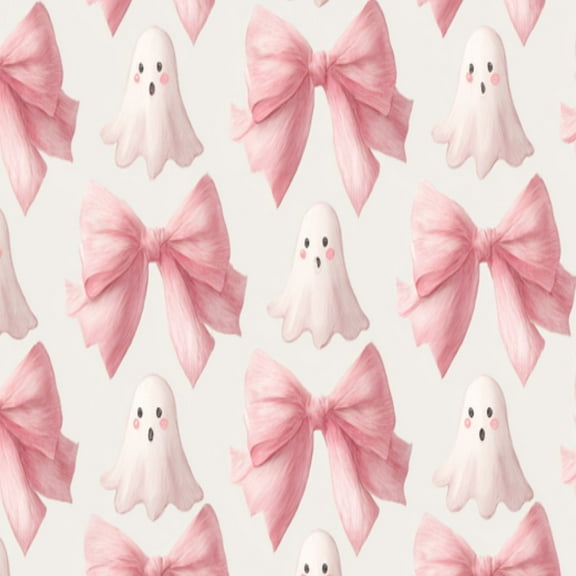 Boho Peel and Stick Wallpaper Cute Pink Ghosts Bows Design Contact Paper 17.7in x 9.8ft Wallpaper Removable Self Adhesive Wall Paper for Girls Bedroom Nursery Cabinets