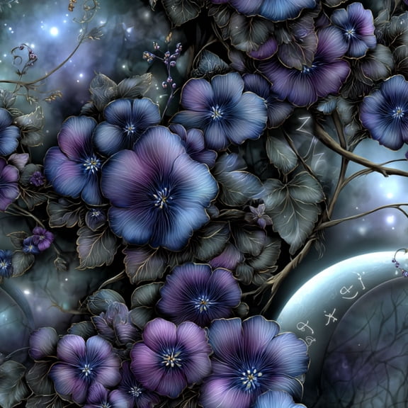 Boho Peel and Stick Wallpaper Dark Celestial Floral Moon Art Iridescent Gothic Decor Wall Mural 23.6in x 9.8ft Self Adhesive Removable Wall Paper Renter Friendly Wallpaper for Bedroom Bathroom