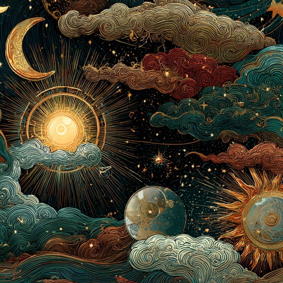 Boho Peel and Stick Wallpaper Dark Cosmic Celestial Sun Moon Stars 17.7in x 9.8ft Self Adhesive Removable Wall Paper Renter Friendly Vinyl Wall Covering for Kids Room Bedroom Nursery Cabinet