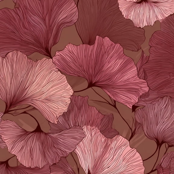 Boho Peel and Stick Wallpaper Delicate Pink Burgundy Ginkgo Leaves Intricate Wall Mural 17.7in x 9.8ft Self Adhesive Removable Wall Paper Renter Friendly Wallpaper for Bathroom Kitchen Kids Bedroom