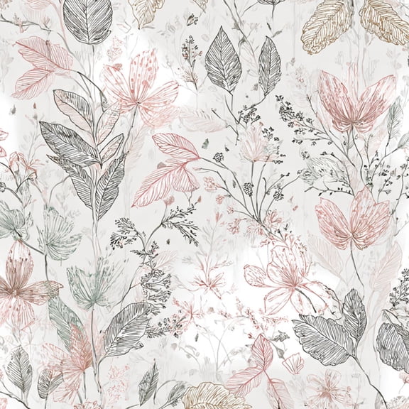 Boho Peel and Stick Wallpaper Floral Botanical Delicate Leaves Flowers Soft Wall Mural 23.6in x 9.8ft Self Adhesive Removable Wall Paper Renter Friendly Wallpaper for Bedroom Kitchen Farm