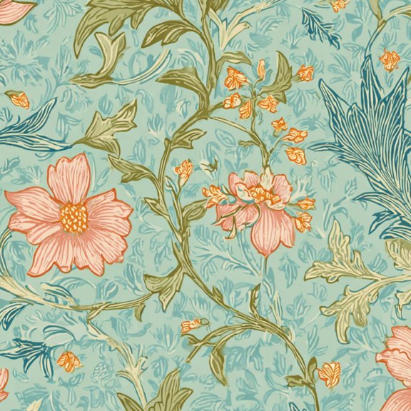 Boho Peel and Stick Wallpaper Floral Soft Green Peach Tones Blue Wall Mural 17.7in x 9.8ft Self Adhesive Removable Wall Paper Renter Friendly Wallpaper for Bedroom Kitchen Farm