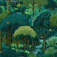 thumbnail image 1 of Boho Peel and Stick Wallpaper Green Forest Waterfalls Vibrant Trees Wall Mural 17.7in x 9.8ft Self Adhesive Removable Wall Paper Renter Friendly Wallpaper for Bedroom Kitchen Farm, 1 of 8