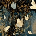 thumbnail image 1 of Boho Peel and Stick Wallpaper Magical Nocturnal Forest Iridescent Butterflies Wall Mural 17.7in x 9.8ft Self Adhesive Removable Wall Paper Renter Friendly Wallpaper for Nursery Bedroom Cabinets, 1 of 8