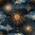 thumbnail image 1 of Boho Peel and Stick Wallpaper Mystical Antique Radiating Sun Ornate Moon Design 17.7in x 9.8ft Self Adhesive Removable Wall Paper Renter Friendly Wall Covering for Bedroom Nursery Cabinet, 1 of 8
