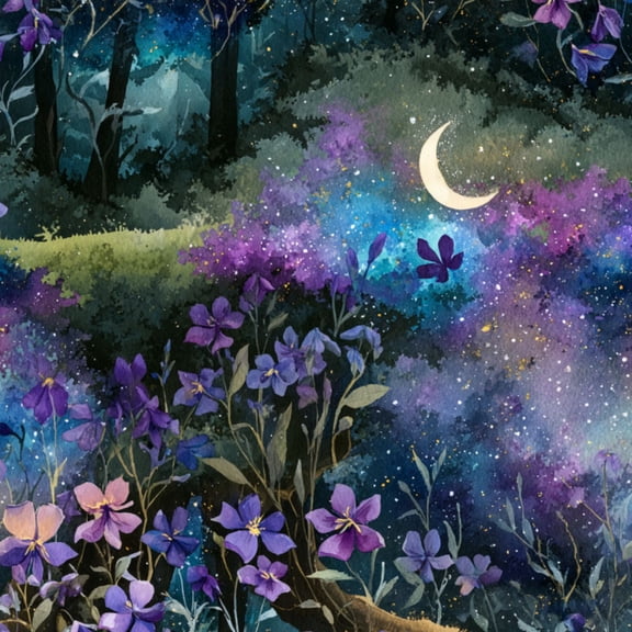 Boho Peel and Stick Wallpaper Mystical Botanical Blooming Under Crescent Moonlight Wall Mural 23.6in x 9.8ft Self Adhesive Removable Wall Paper Renter Friendly Wallpaper for Bedroom