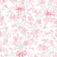 thumbnail image 1 of Boho Peel and Stick Wallpaper Pink Floral Ribbons Butterflies White Wall Mural 23.6in x 9.8ft Self Adhesive Removable Wall Paper Renter Friendly Wallpaper for NurseryGirls Bedroom Cabinets, 1 of 8