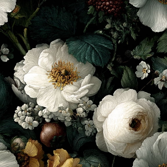 Boho Peel and Stick Wallpaper Romantic Chiaroscuro Floral Art Layered Blossoms Ornate Foliage Wall Mural 23.6in x 9.8ft Self Adhesive Flower Contact Paper Botanical Decor for Bathroom Vinyl
