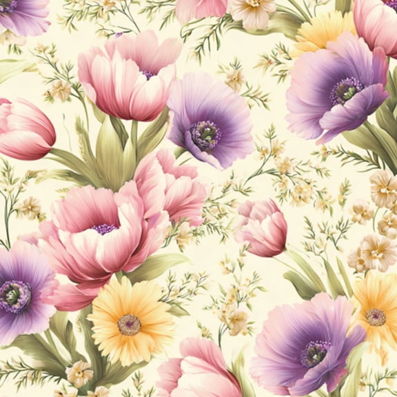 Boho Peel and Stick Wallpaper Soft Floral Pink Purple Yellow Blossoms Light Contact Paper 17.7in x 9.8ft Wallpaper Removable Self Adhesive Wall Paper for Girls Bedroom Nursery