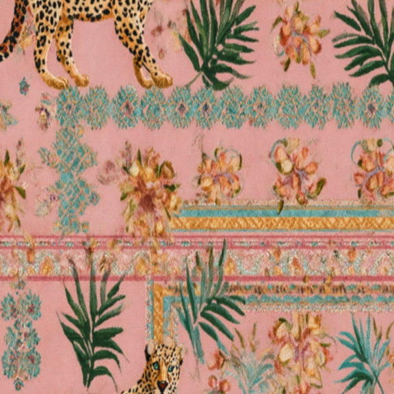 Boho Peel and Stick Wallpaper Tropical Leopard Palm Leaf Pink Floral Contact Paper 17.7in x 9.8ft Wallpaper Removable Self Adhesive Wall Paper for Girls Bedroom Nursery Cabinets