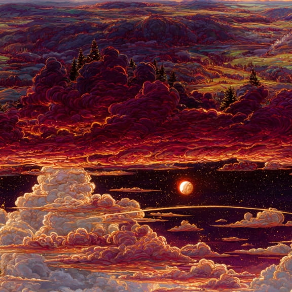 Boho Peel and Stick Wallpaper Valley Golden Sun Mystical Moonrise Wall Mural 17.7in x 9.8ft Self Adhesive Removable Wall Paper Renter Friendly Wallpaper for Nursery Bedroom Cabinets