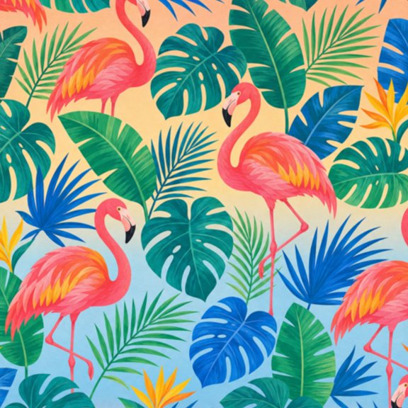 Boho Peel and Stick Wallpaper Vibrant Flamingo Tropical Leaves Abstract Colorful Wall Mural 23.6in x 9.8ft Self Adhesive Removable Wall Paper Renter Friendly Wallpaper for Bedroom
