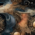 thumbnail image 1 of Boho Peel and Stick Wallpaper Vintage Celestial Sun Moon Wall Art Gold Silver 17.7in x 9.8ft Self Adhesive Removable Wall Paper Renter Friendly Wall Covering for Kids Room Bedroom Nursery Cabinet, 1 of 8