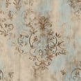 thumbnail image 1 of Boho Peel and Stick Wallpaper Vintage Damask Light Blue Brown Tones Textured Contact Paper 17.7in x 9.8ft Wallpaper Removable Self Adhesive Wall Paper for Bedroom, 1 of 8