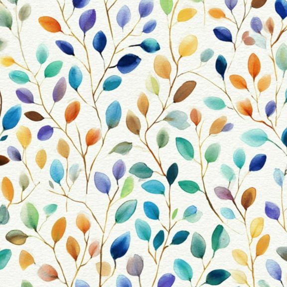 Boho Peel and Stick Wallpaper Watercolor Floral Branch Colorful Leaves Delicate Twigs Contact Paper 23.6in x 9.8ft Wallpaper Removable Self Adhesive Wall Paper for Bedroom