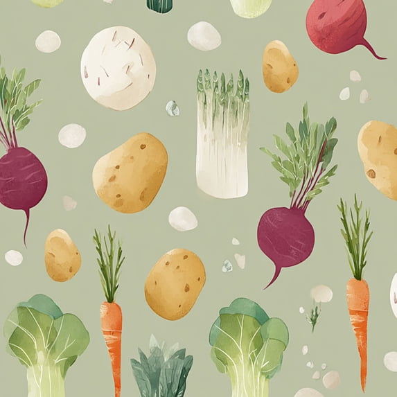 Boho Peel and Stick Wallpaper Whimsical Vegetable Carrots Potatoes Broccoli Wall Mural 17.7in x 9.8ft Self Adhesive Removable Wall Paper Renter Friendly Wallpaper for Bedroom Kitchen Farm