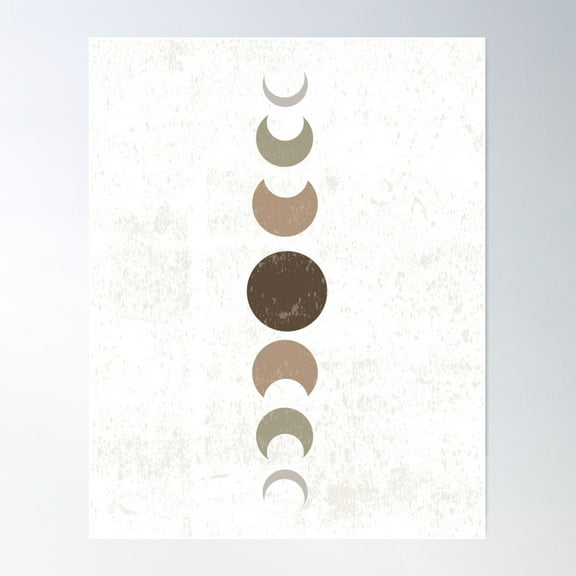 Boho Phases Of Moon Poster Wall Art, Modern Wall Decor For Living Room Bedroom, 8x12 UNFRAMED