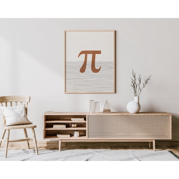 Boho Pi Symbol Wall Art Print, Unframed Paper Poster 8x10in
