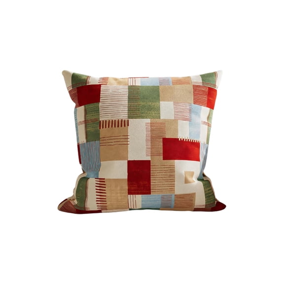Boho Pillow Cover Colorful Puzzle Piece Cushion Case Geometric Decorative Sham Couch Window Home Decor Modern Accent Cover 18x18 Inch Living Room Bedroom Sofa Ornament Design