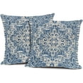 thumbnail image 1 of Boho Pillow Cover Ethnic Design Pattern Linen Persian Carpet Tribal Pattern Throw Pillow Case Set of 2 Cushion Cover Home Office Decorative Square 20x20 inch, 1 of 6