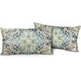 thumbnail image 1 of Boho Pillow Covers 12"x20" Set of 2 Vintage Carpet Blue Bohemian Throw Pillow Case Soft Rectangle Decorative Pillowcases for Home Decor Sofa Car Living Room, 1 of 6