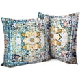 thumbnail image 1 of Boho Pillow Covers 16"x16" Set of 2 Carpet Blue Vintage Throw Pillow Case Soft Square Decorative Pillowcases for Home Decor Sofa Car Living Room, 1 of 6