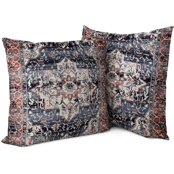 Boho Pillow Covers 16"x16" Set of 2 Vintage Carpet Bohemian Throw Pillow Case Soft Square Decorative Pillowcases for Home Decor Sofa Car Living Room