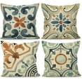 thumbnail image 1 of Boho Pillow Covers 18x18,Boho Pillow Cover,Watercolor Boho Bohemian Vintage Retro Floral Mandala Linen Throw Pillow Covers Set Of 4,Boho Decorative Living Room Bed Outdoor Decorations Decor, 1 of 4