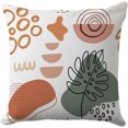 thumbnail image 1 of Boho Pillow Covers 18x18 Inch - Abstract Botanical and Geometric Shapes, Neutral Tone Decorative Cushion Cases for Contemporary Home Decor, 1 of 6