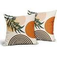 Boho Pillow Covers 18x18 Inch Burnt Orange Throw Pillow Covers Beige