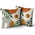 thumbnail image 1 of Boho Pillow Covers 18x18 Set of 2, Bohemian Mid Century Style Farmhouse Decorations Outdoor Throw Pillows Abstract Fall Sunset Art Outdoors Decorative Cushion Case for Couch Sofa Home, 1 of 6