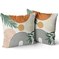 thumbnail image 1 of Boho Pillow Covers 18x18 Set of 2, Bohemian Mid Century Style Farmhouse Decorations Throw Pillow Covers Abstract Beige Art Outdoors Decorative Cushion Case for Couch Sofa Home, 1 of 6