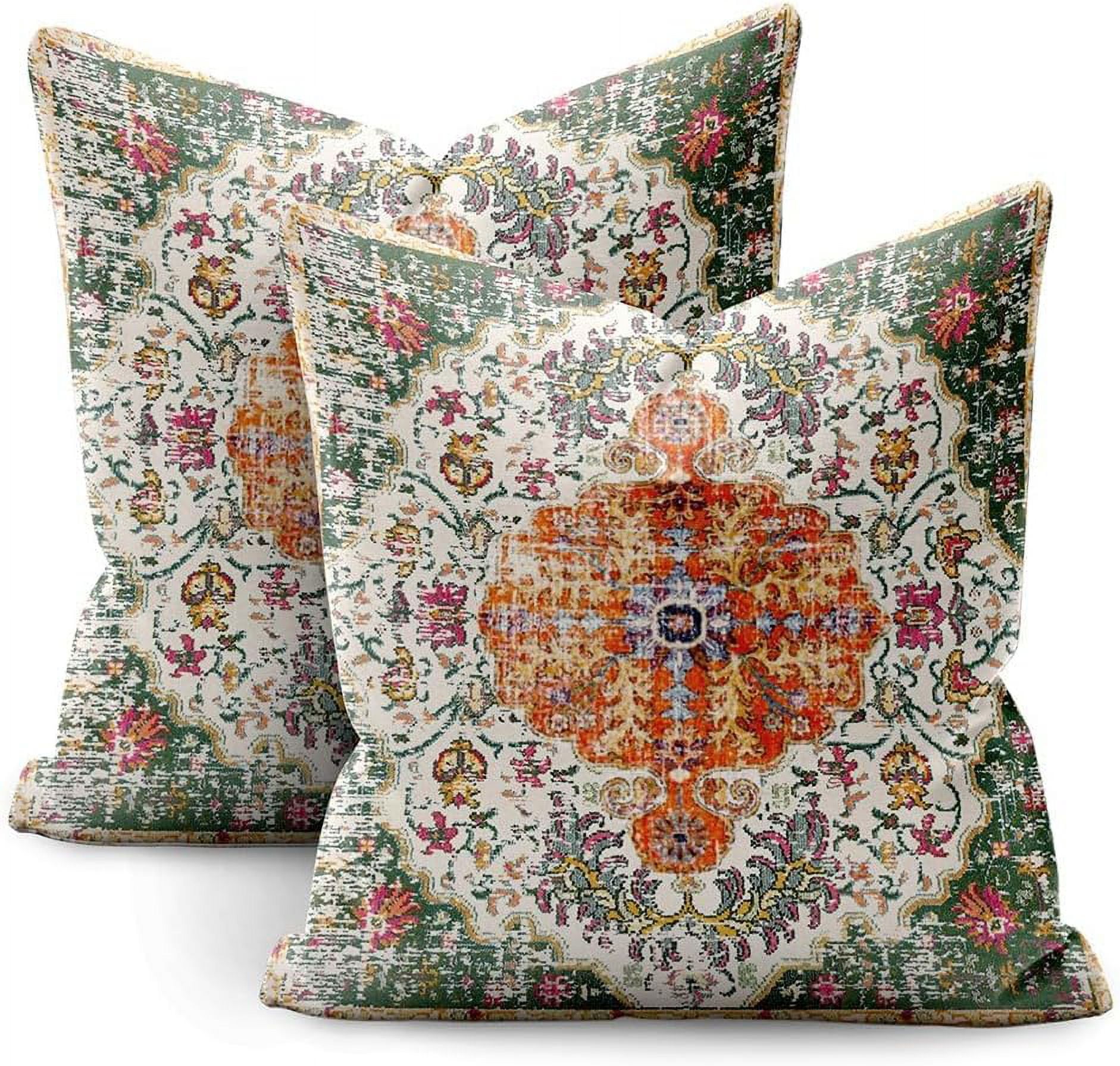 DaDa Bedding Set of 2-Pieces Sugar Plum Fruits Garden Tapestry Throw Pillow Covers w/ Inserts, 18