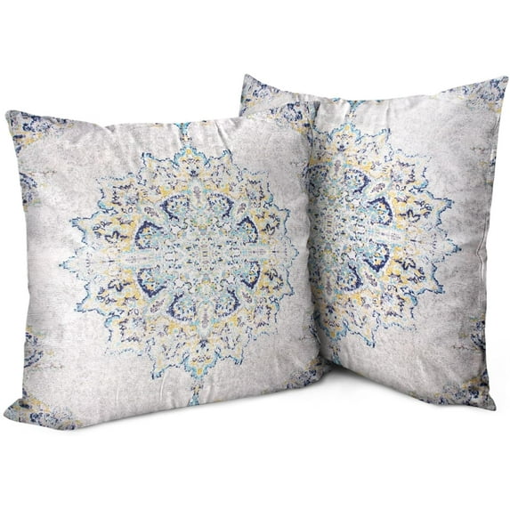 Boho Pillow Covers 20"x20" Set of 2 Vintage Carpet Bohemian Throw Pillow Case Soft Square Decorative Pillowcases for Home Decor Sofa Car Living Room