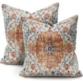 thumbnail image 1 of Boho Pillow Covers 20x20 Set of 2,Burnt Orange Throw Pillow Covers Outdoor Decorative Linen Pillow Covers for Couch Bed Sofa Cushion Bohemian Pillowcases, 1 of 6