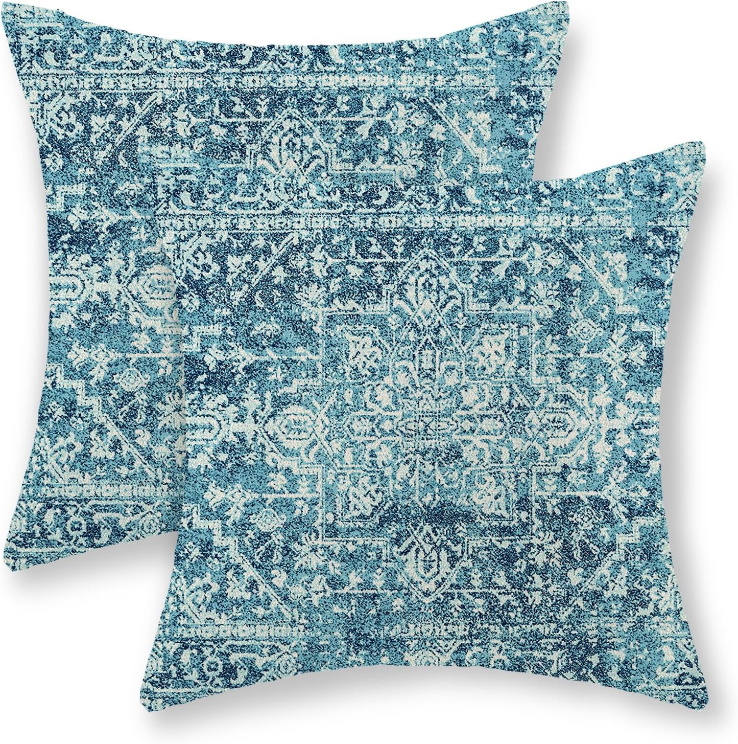 Boho Tufted Pillow Covers 18x18 Inch - Khaki Embroidery With Tassels, Farmhouse Decor