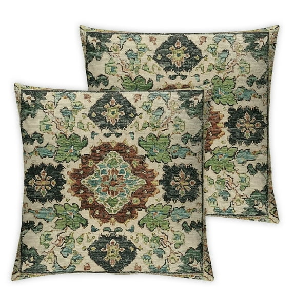 Boho Pillow Covers Set of 2 Sage Green Vintage Carpet Throw Pillow Covers Decoration Outdoor Bohemian Rug Pattern Decorative Pillowcase Farmhouse Cushion Cover for Sofa Couch