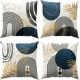 thumbnail image 1 of Boho Pillow Covers Set of 4 16x16 Inch Blue and Grey MidCentury Modern Decor Geometric Abstract Pillow Covers for Sofa Bed Living Room Couch Blend Style and Comfort, 1 of 1