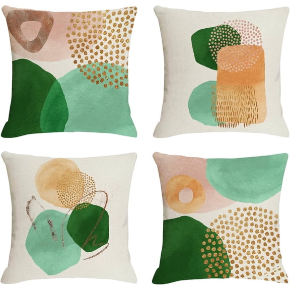 Boho Pillow Covers Set of 4 Mid Century Modern Decor Aesthetic Colorful Throw Pillows with Abstract Geometric Minimalist Pillow Cases for Couch Sofa Home Decorations Add Unique Style