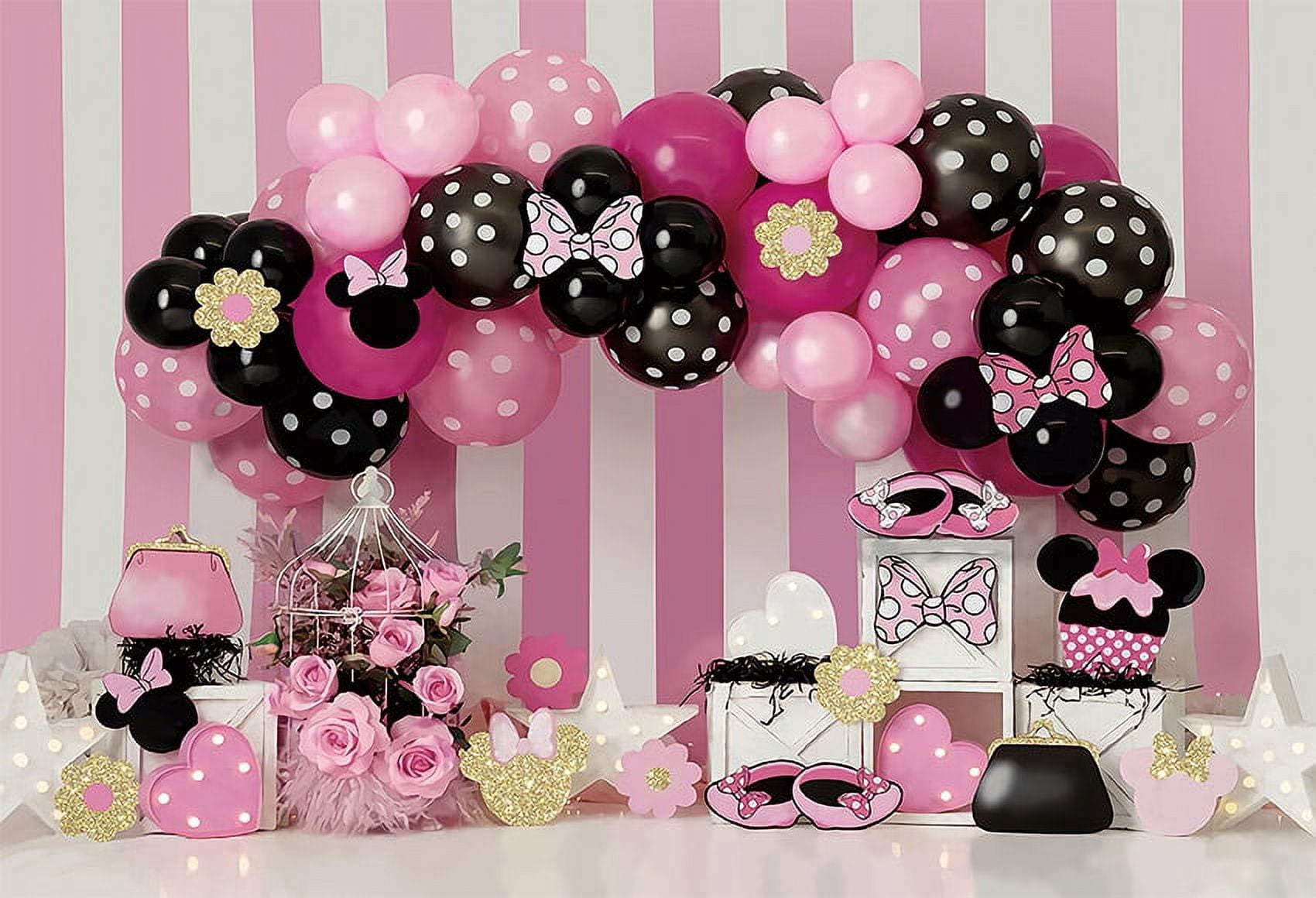 Boho Pink Balloon Floral Girl Boy 1st Birthday Party Cake Smash ration ...