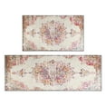 thumbnail image 1 of Boho Pink Carpet Kitchen Rugs and Mats Sets Of 2, Funny Kitchen Decoration Rubber Backing Non-Slip Absorbent Mats for Sink Waterproof Runner Rug for Laundry Room 17x30+17x48inch, 1 of 7