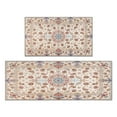 thumbnail image 1 of Boho Pink Carpet Kitchen Rugs and Mats Sets Of 2, Funny Kitchen Decoration Rubber Backing Non-Slip Absorbent Mats for Sink Waterproof Runner Rug for Laundry Room 17x30+17x48inch, 1 of 7
