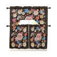 thumbnail image 1 of Boho Pink Flower Swag Curtains for Living Room/Bedroom Windows, Spring Watercolor Country Floral Plant Kitchen Curtains and Valances Set 36 Inch Length, Light Filtering Swags Valance Curtain Panels, 1 of 5