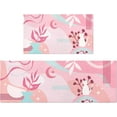 thumbnail image 1 of Boho Pink Kitchen Mats for Floor Set of 2, Cat Abstract Floor Mat Carpet Runner Area Rug Washable, Pink Home Kitchen Decor and Accessories Stuff, 17x30 and 17x47 Inch, 1 of 6