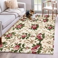 thumbnail image 1 of Boho Pink Red Floral Area Rug 3x5 Washable Rug Non Slip Farmhouse Vintage Flower Green Leaf Large Area Rug Indoor Floor Carpet for Entryway Bedroom Kitchen Living Room Home Office Dining Room Nursery, 1 of 8