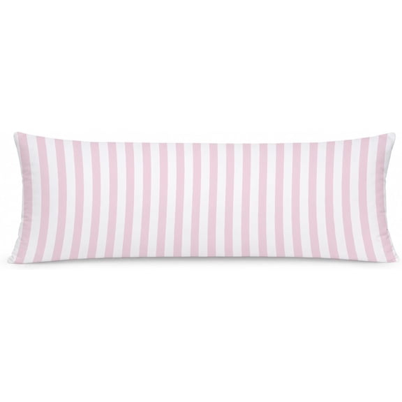 Boho Pink Striped 20x54 Body Pillow Pillowcase Cover with Zipper