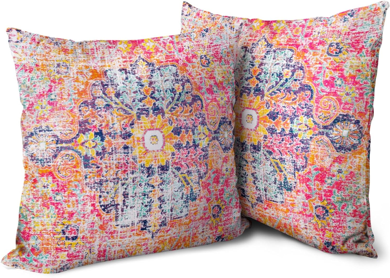 Eyes Of India Federa Cuscino Patchwork Colorato – 40x40 Cm – Fatto A Mano In India Con Tessuti Riciclati (rosso)