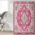thumbnail image 1 of Boho Pink Waterproof Fabric Shower Curtain,Middle Century Boho Geometric Abstract Southwestern Shower Curtain for Bathroom Curtains Bathtubs Hotel Shower Curtains with 12 Hooks Standard 72x72, 1 of 6