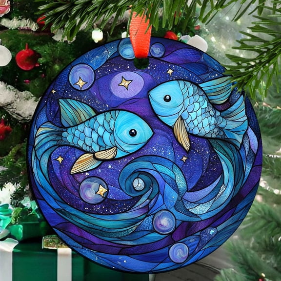Boho Pisces The Ethereal Fish Ornament Window Hangings, Handcrafted Suncatchers, Gift for Cat Lovers Nature Lovers, 2025, Holiday 2025, Seasonal Holiday Decor, Holiday Souvenir,